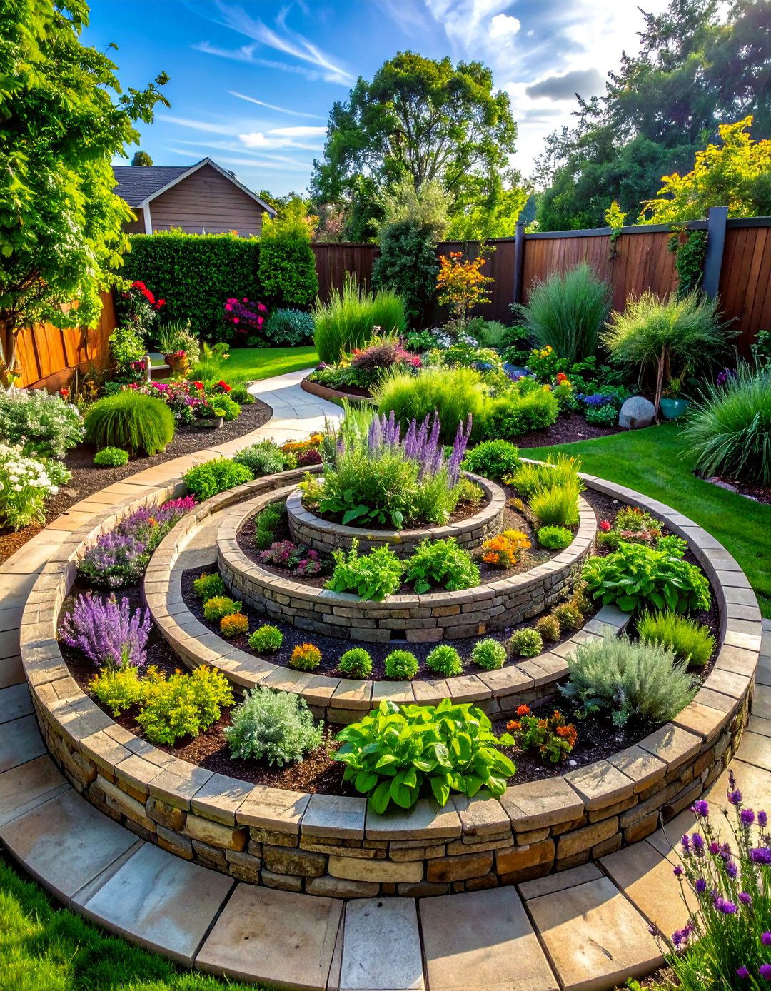 Herb Spiral Gardens - 40 Small Backyard Ideas to Transform Your Outdoor Space