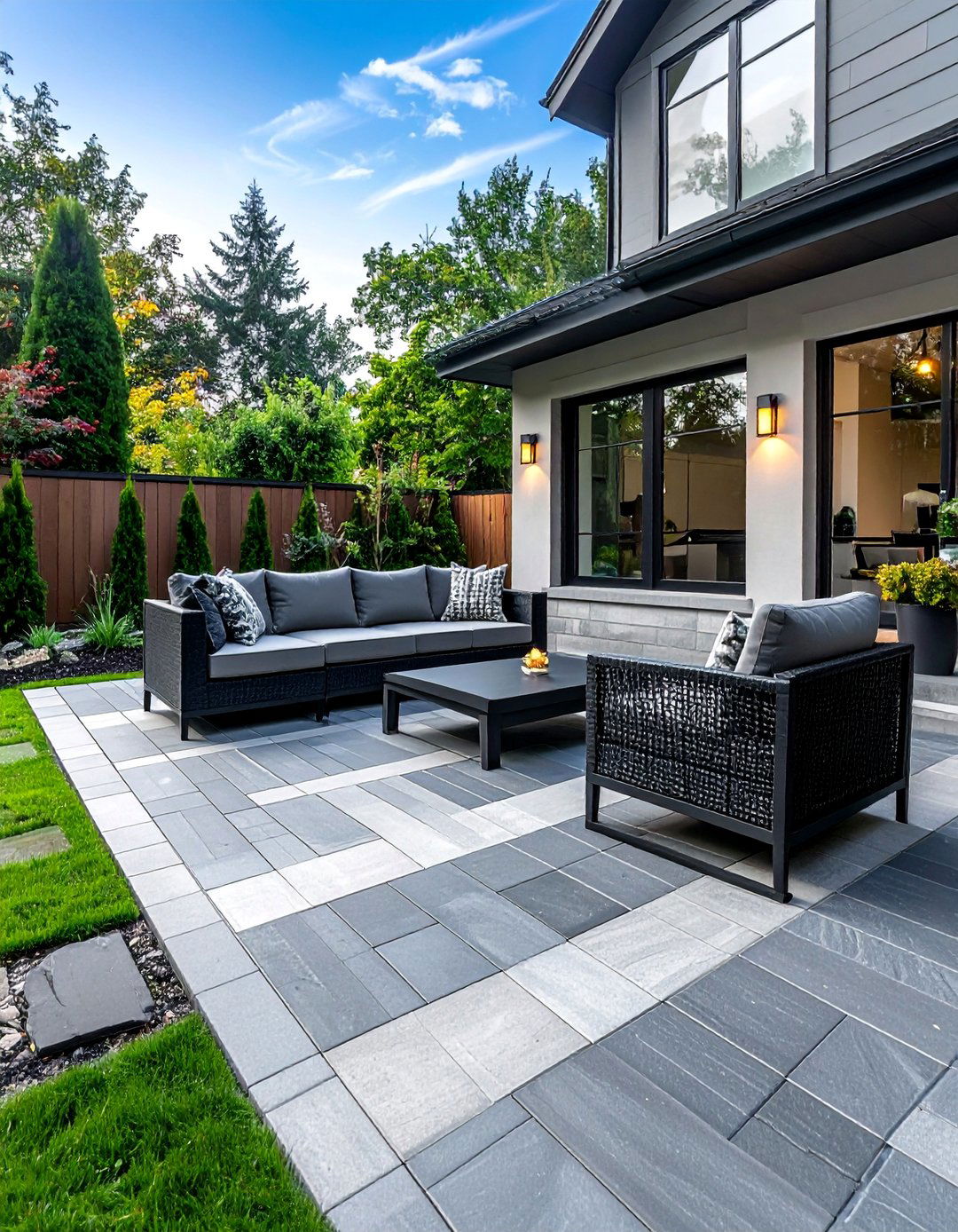 Herringbone Pattern Paver Patio - 40 Beautiful Paver Patio Ideas for Outdoor Living