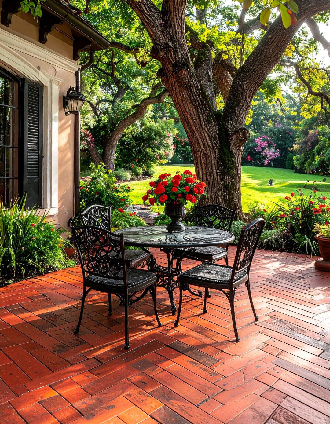 Herringbone Pattern Red Paver Patio - 20 Red Paver Patio Ideas for a Bold Outdoor Space