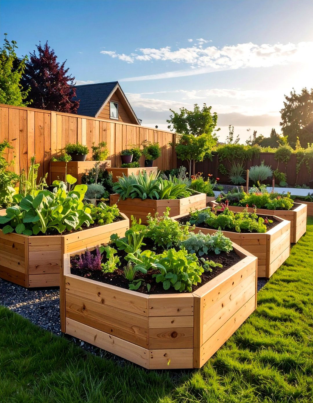 Hexagonal Honeycomb Patterns - 40 Raised Garden Bed Ideas for Your Vegetable Garden
