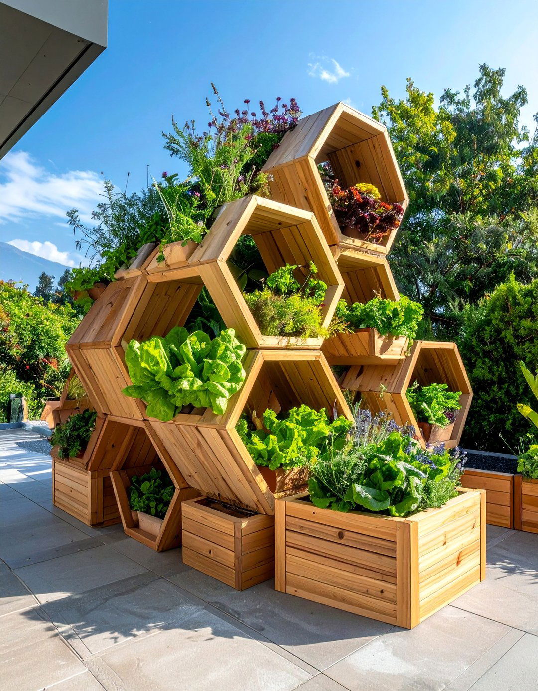Hexagonal Modular Planter Box - 30 Planter Box Ideas for Beautiful Gardens