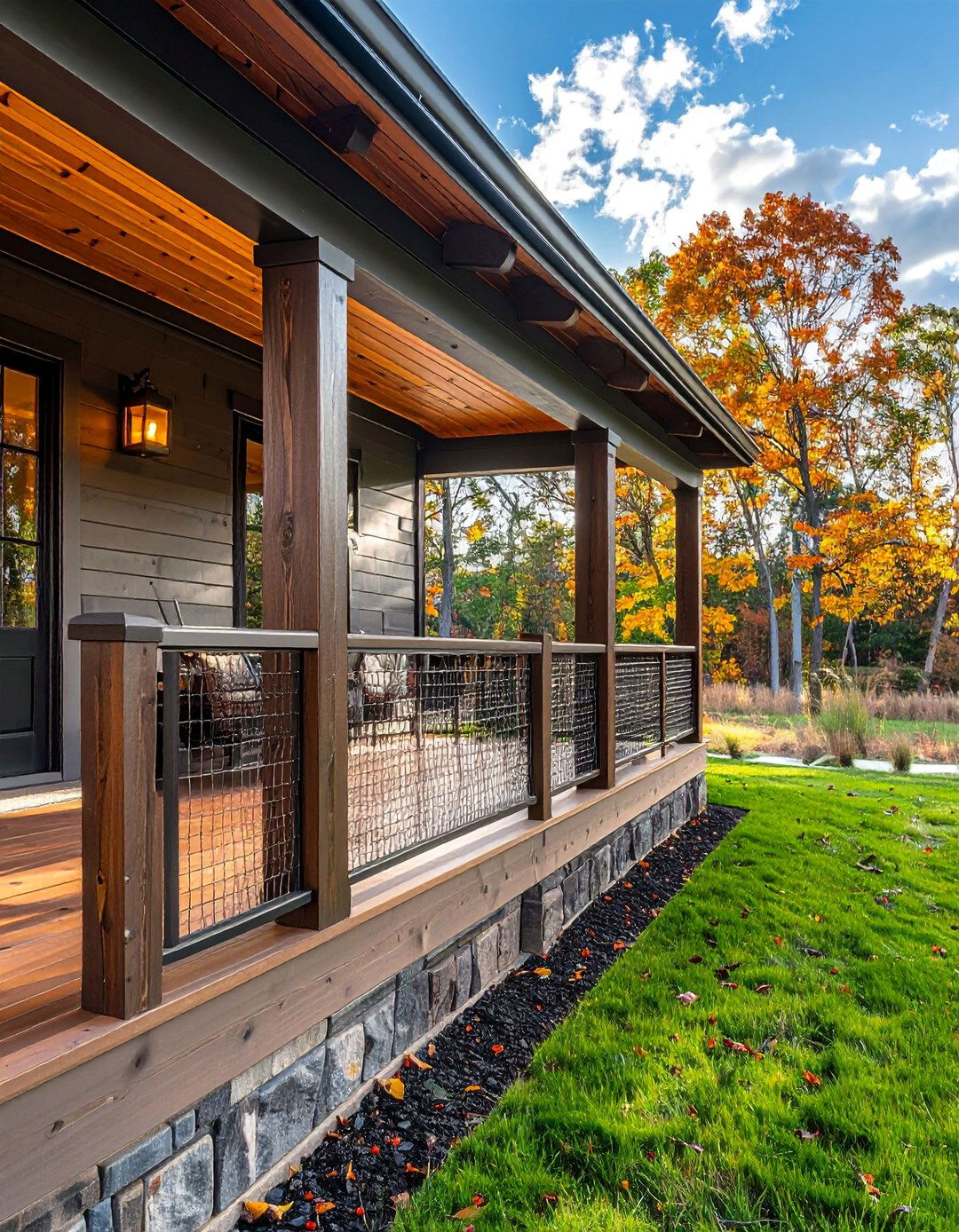 Hog Wire Panel Front Porch Railing - 25 Front Porch Railing Ideas for Curb Appeal
