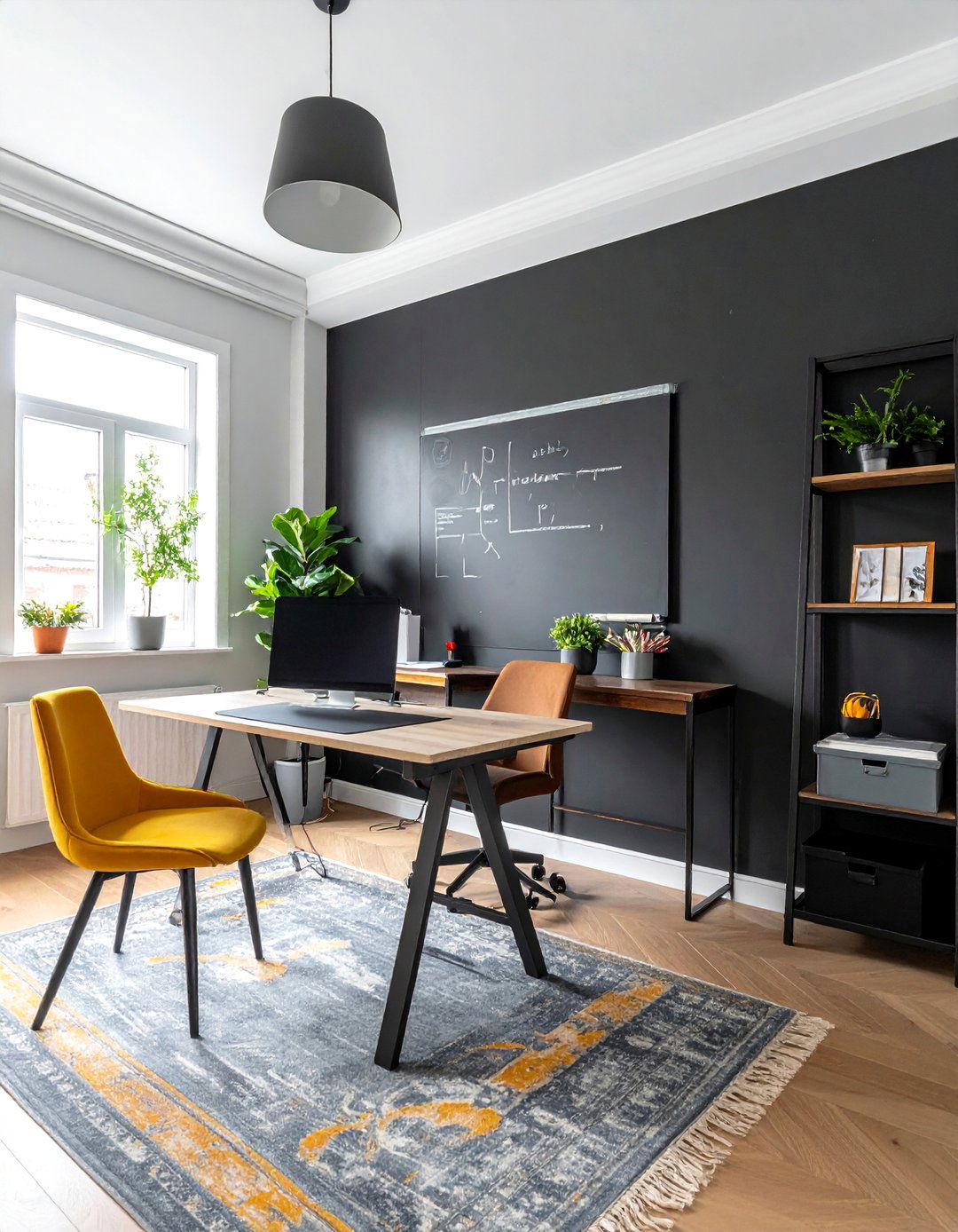 Home Office Chalkboard Wall - 40 Modern Home Office Ideas for a Productive Workspace
