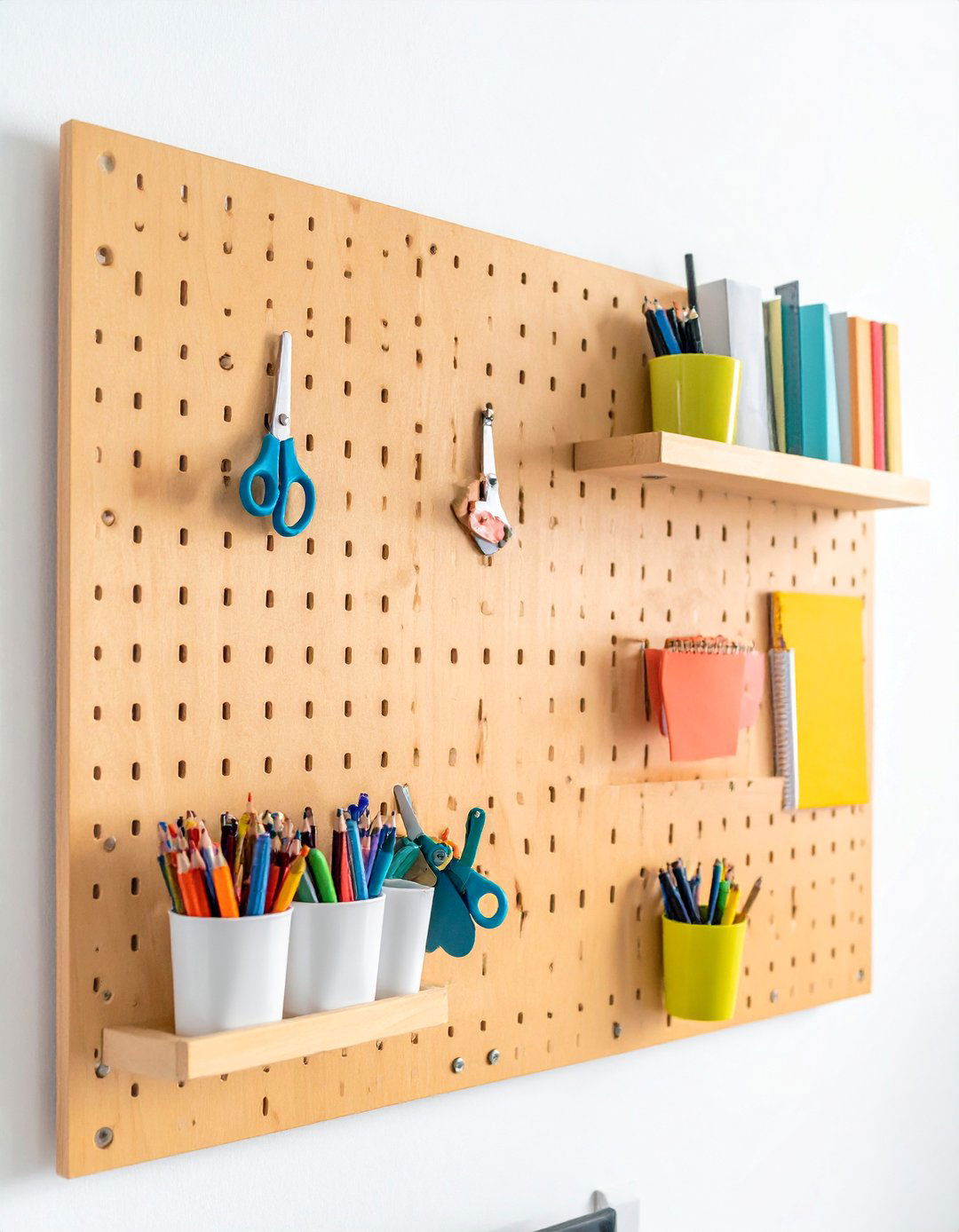 Homeschool Room with Pegboard Wall Organization - 25 Homeschool Room Ideas for a Productive Learning Space