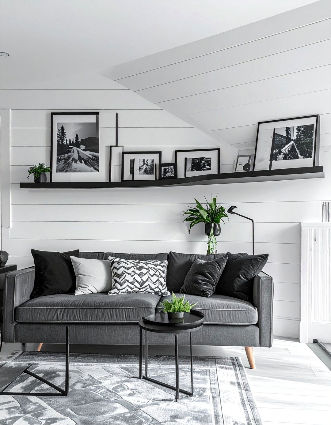 Horizontal Shiplap with a Picture Ledge - 40 Shiplap Accent Wall Ideas for Modern Home Decor