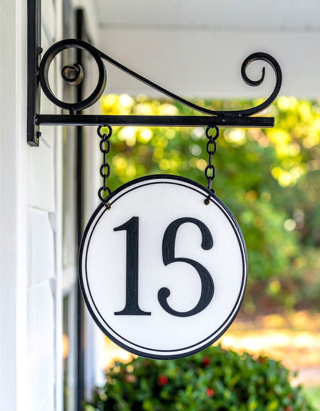 House Numbers on a Hanging Sign - 40 House Number Ideas for Curb Appeal