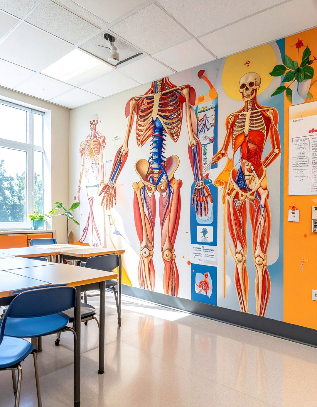 Human Anatomy and Biology School Mural - 30 Creative School Mural Ideas to Inspire Students