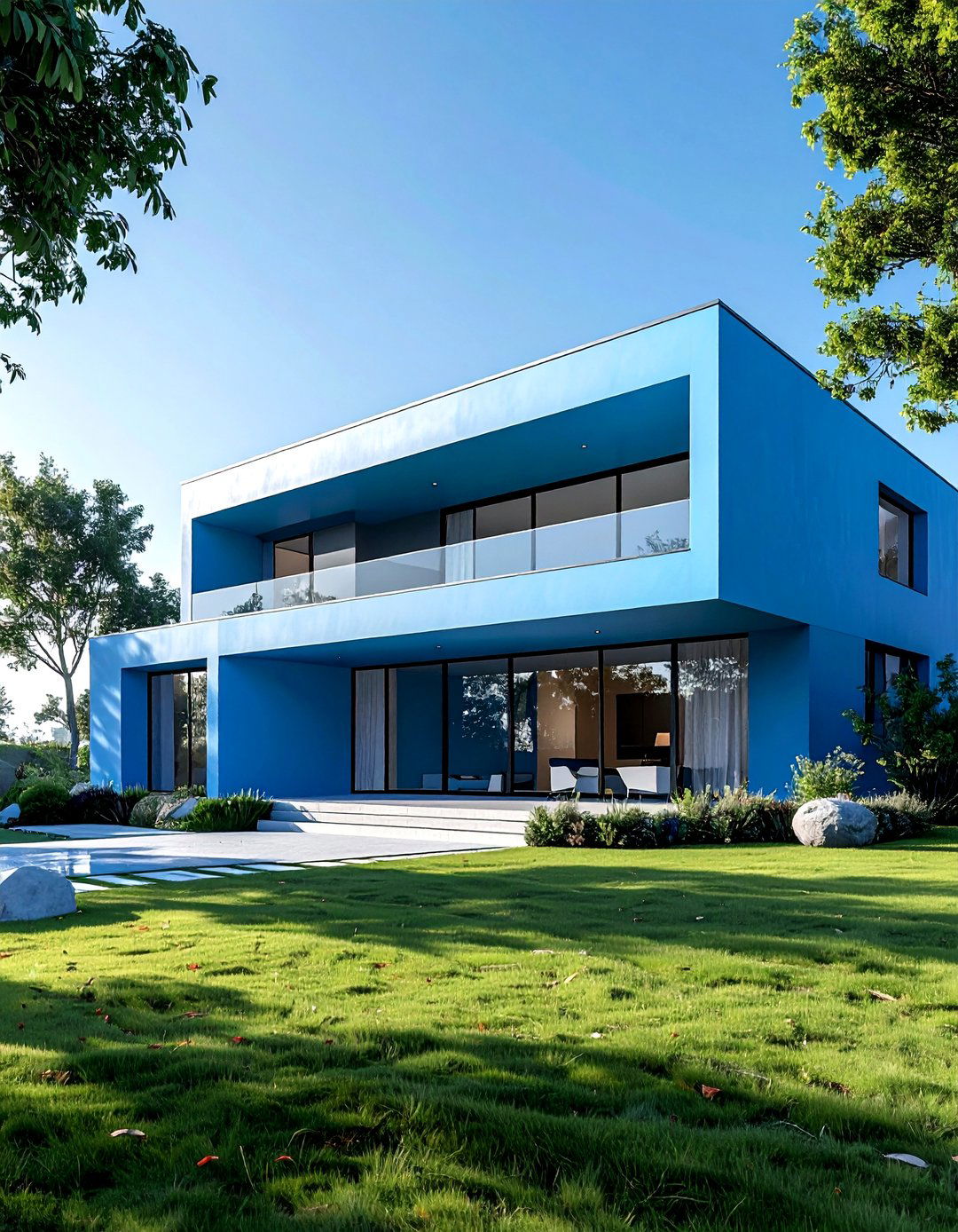 Icy Blue Exterior for a Cool Minimalist Aesthetic - 30 Blue Exterior House Paint Ideas for Curb Appeal