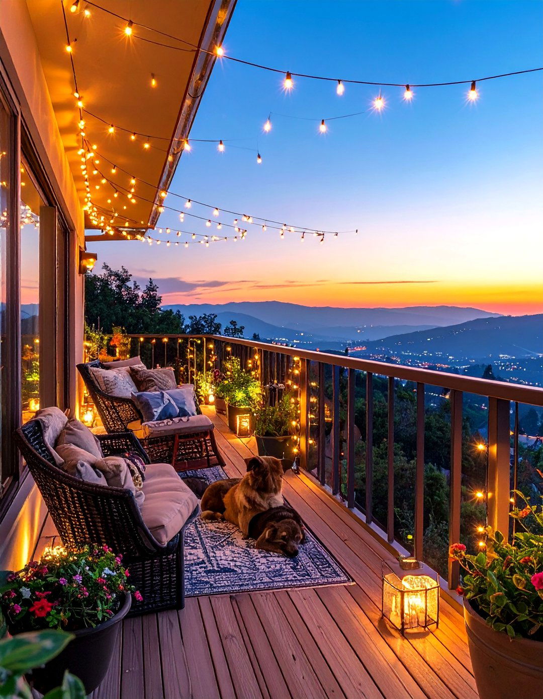 Implement Solar Powered Safety Lighting - 20 Dog Balcony Ideas for a Pet-Friendly Outdoor Space