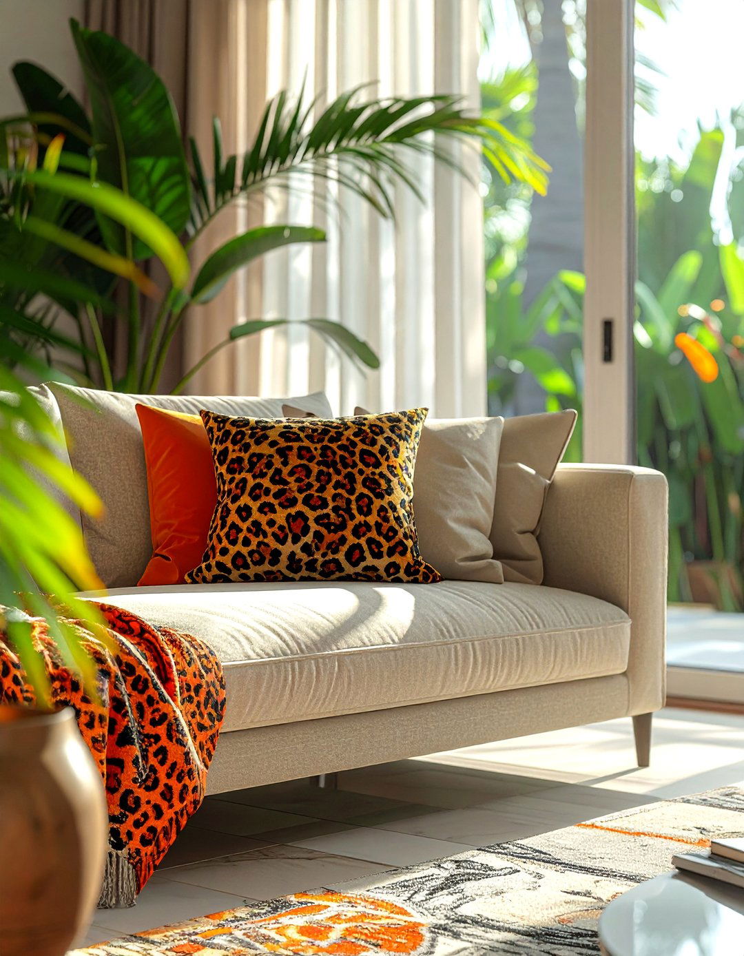 Incorporating Animal Prints Subtly - 25 Tropical Living Room Ideas for a Relaxing Vibe