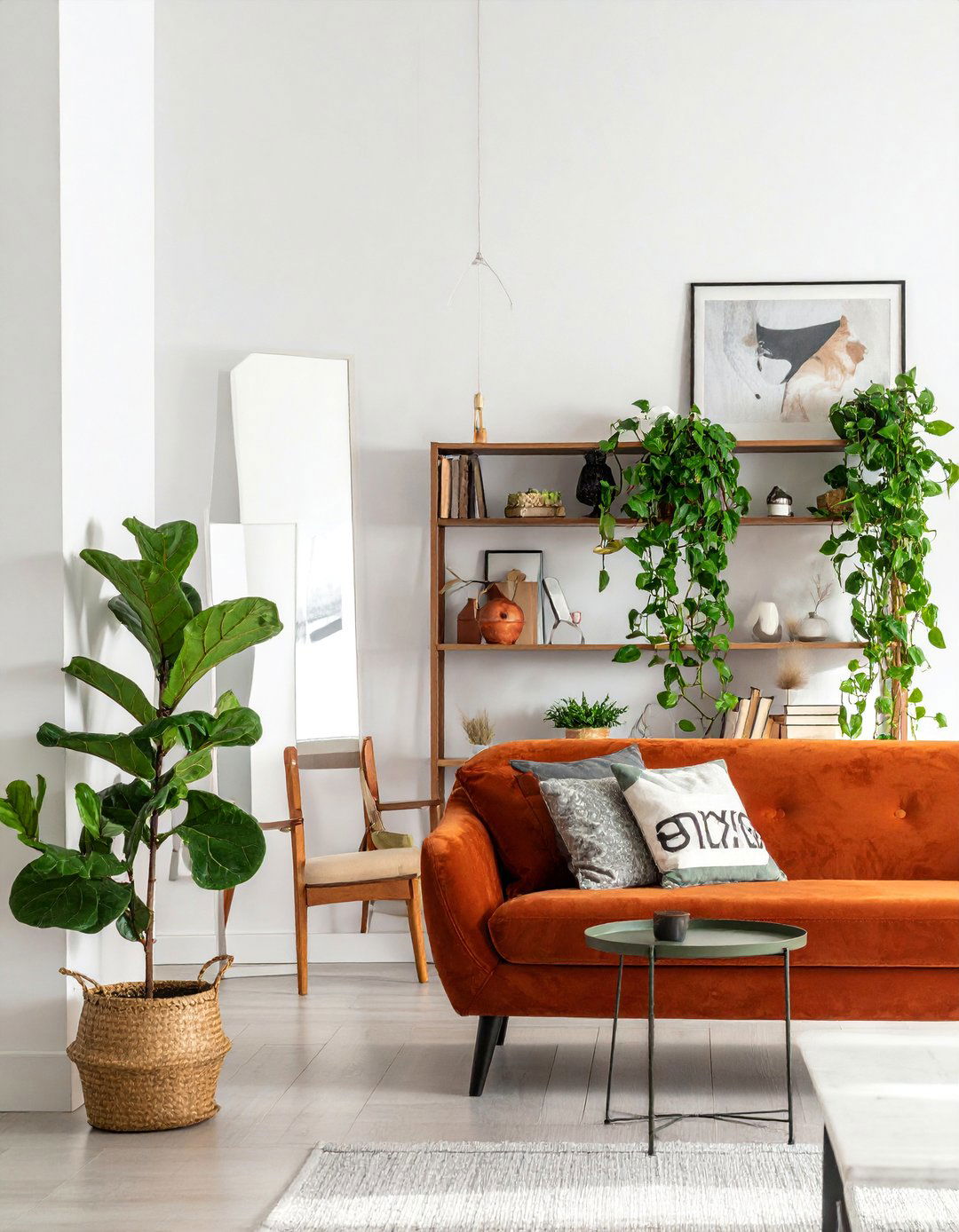 Incorporating Houseplants - 40 Cozy Living Room Ideas to Transform Your Space
