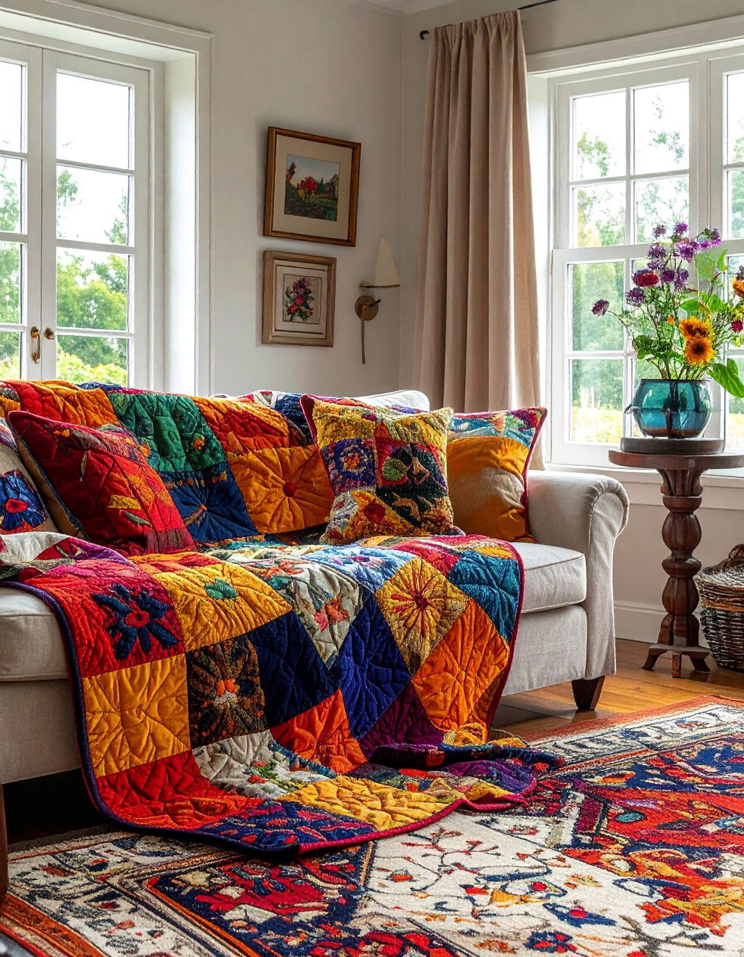 Incorporating Quilts and Handmade Textiles - 30 Cottage Decorating Ideas for a Charming Home