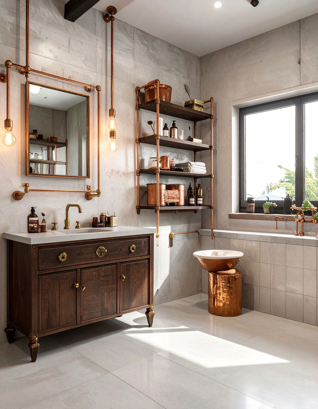 Industrial Bathroom Storage Spa - 25 Unique Steampunk Interior Design Ideas for Your Home