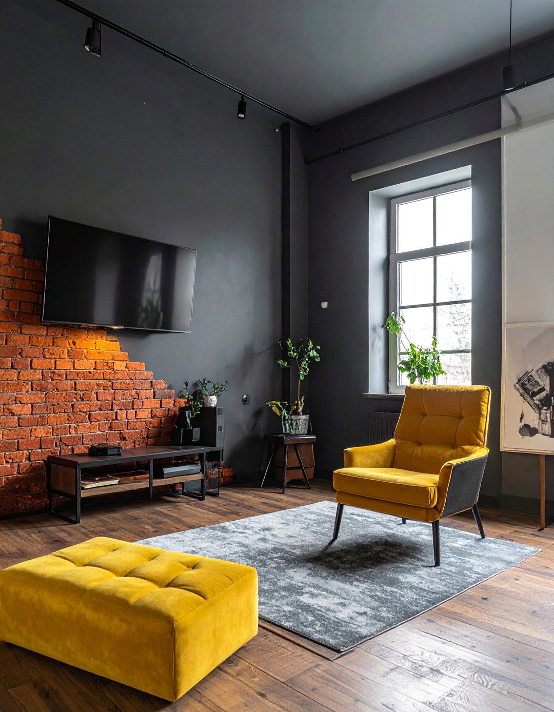 Industrial Charcoal and Brick Red Game Room Paint - 20 Game Room Paint Ideas for a Fun and Vibrant Space