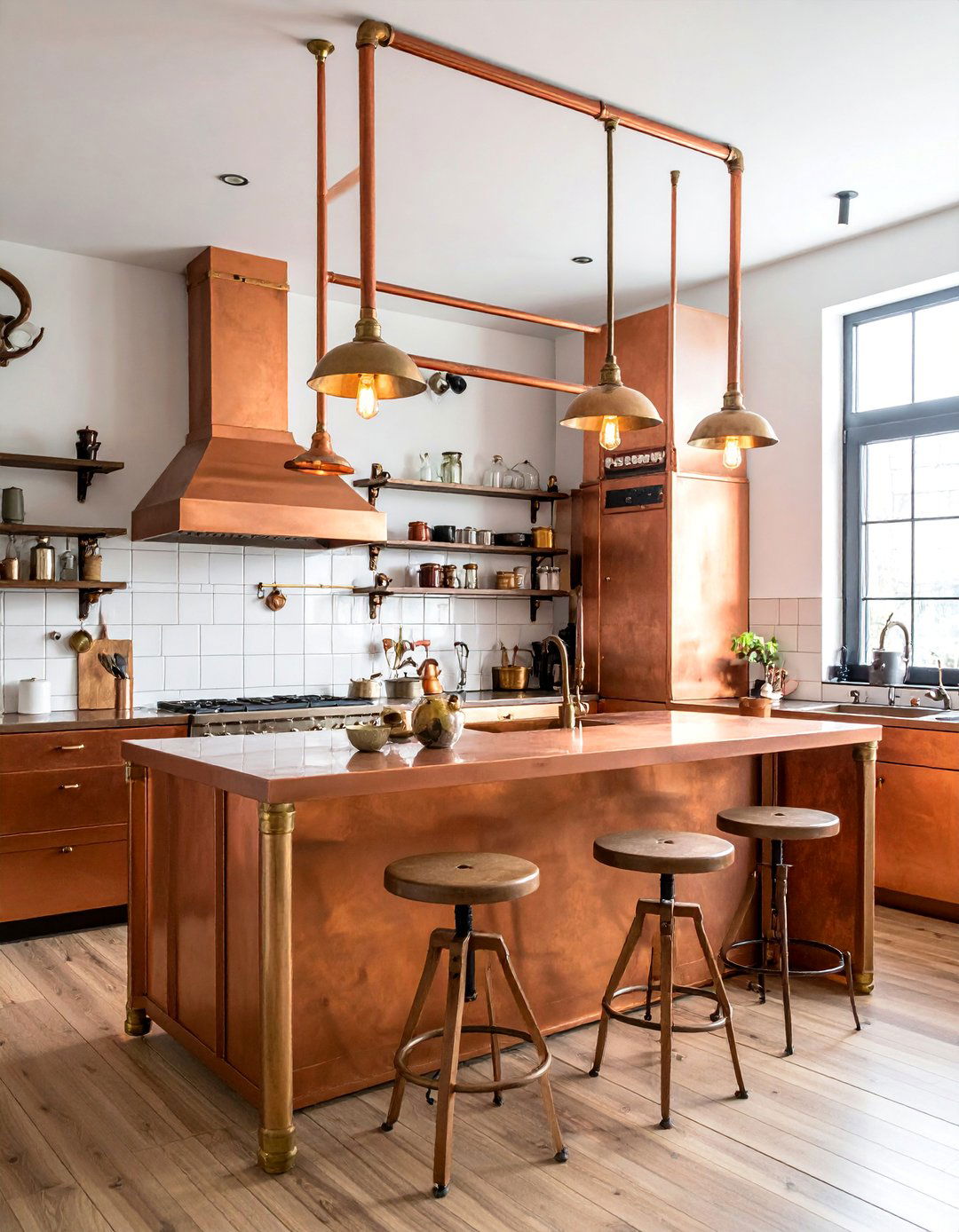 Industrial Kitchen Island Central Hub - 25 Unique Steampunk Interior Design Ideas for Your Home
