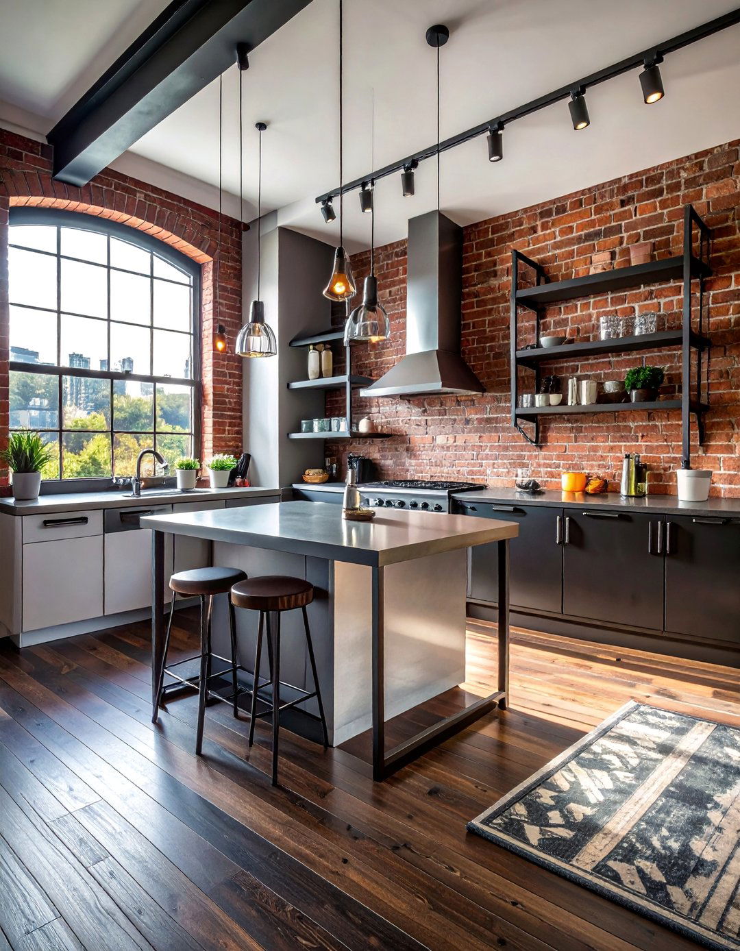 Industrial Kitchens With Dark Wood Floors - 25 Kitchens With Dark Wood Floors for Elegant Spaces