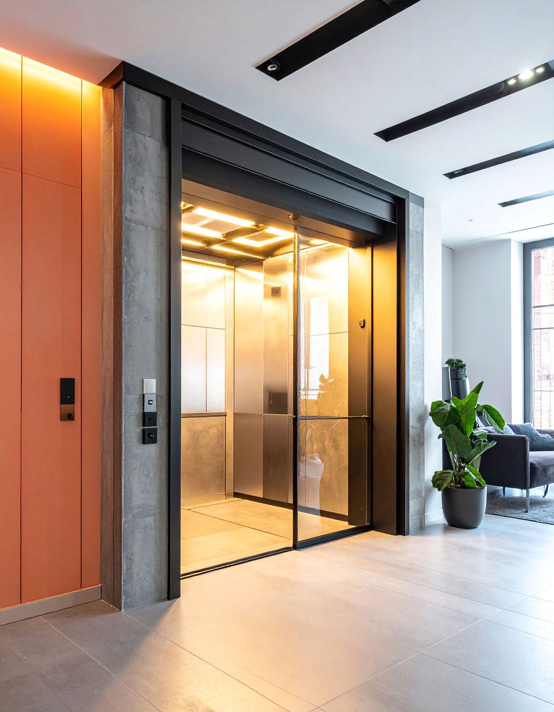 Industrial Metal and Glass Design - 25 Elevator Design Ideas for Modern Homes