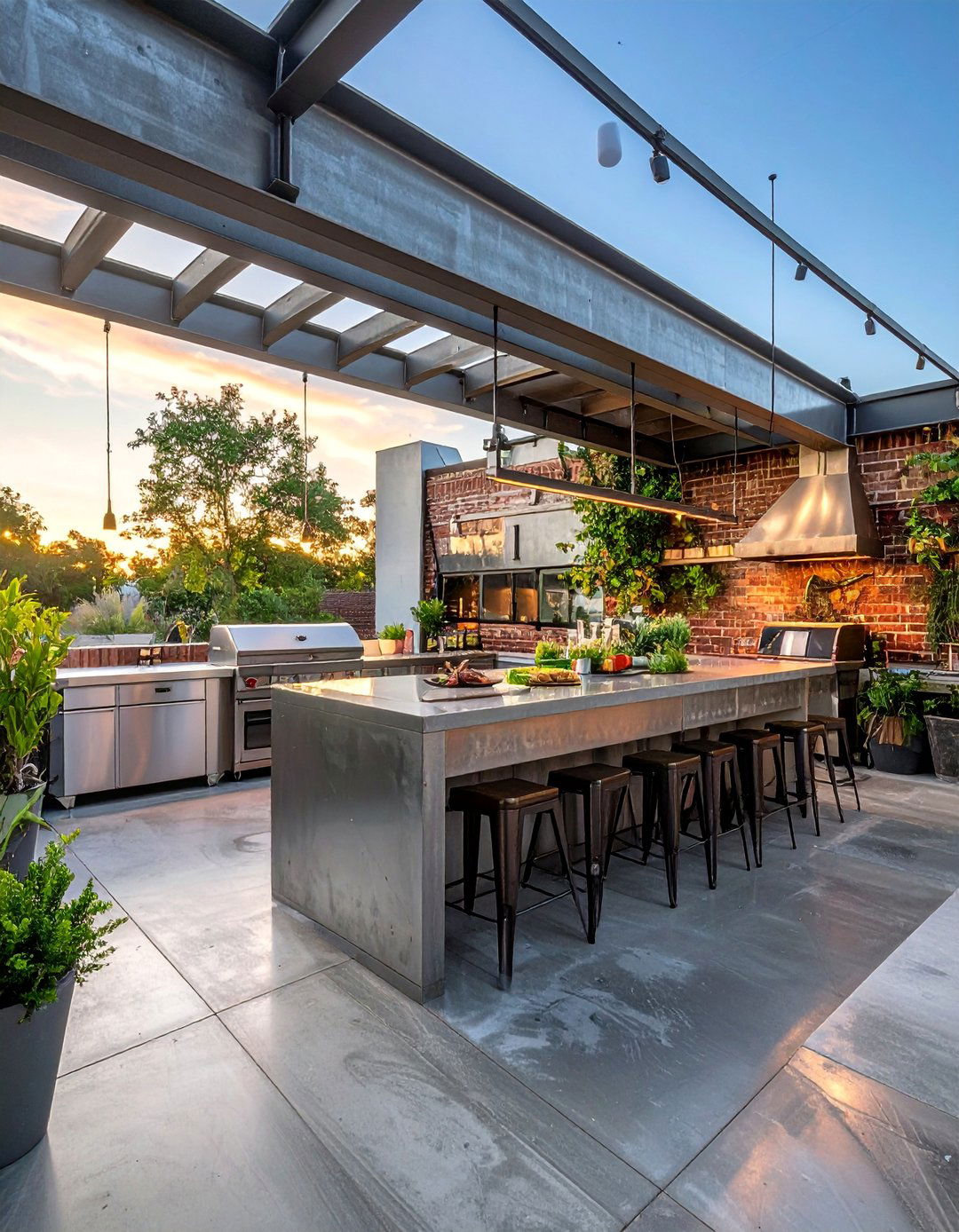 Industrial Modern Pizza Kitchen - 20 Outdoor Kitchen With Pizza Oven Design Ideas