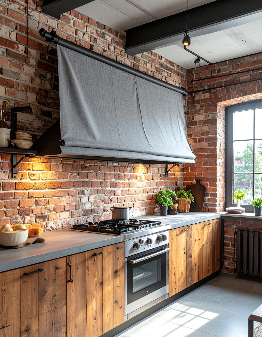 Industrial Pipe Rod Kitchen Valance - 20 Kitchen Valance Ideas for a Stylish and Functional Space