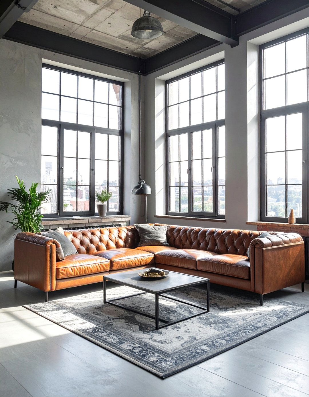 Industrial Style Bay Window Design - 40 Bay Window Ideas to Brighten Your Home