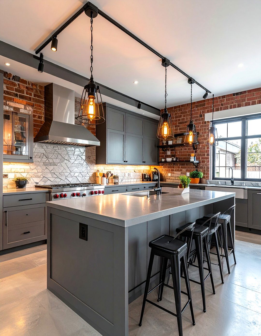 Industrial Style Track Lighting - 20 Kitchen Track Lighting Ideas for Modern Homes