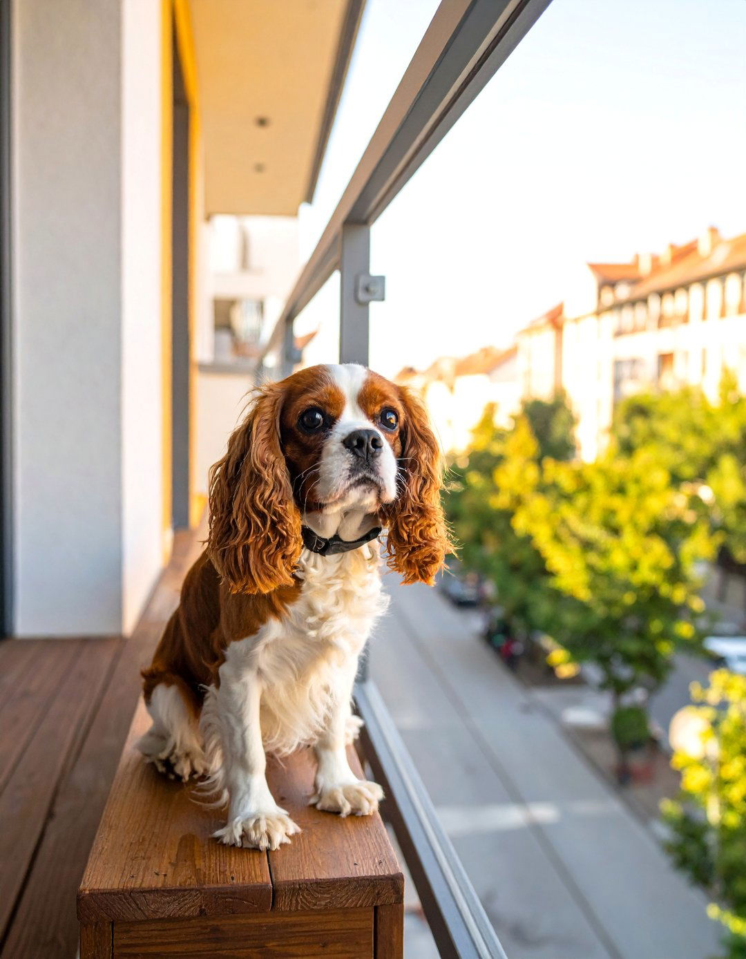Install a Balcony Lookout Perch - 20 Dog Balcony Ideas for a Pet-Friendly Outdoor Space