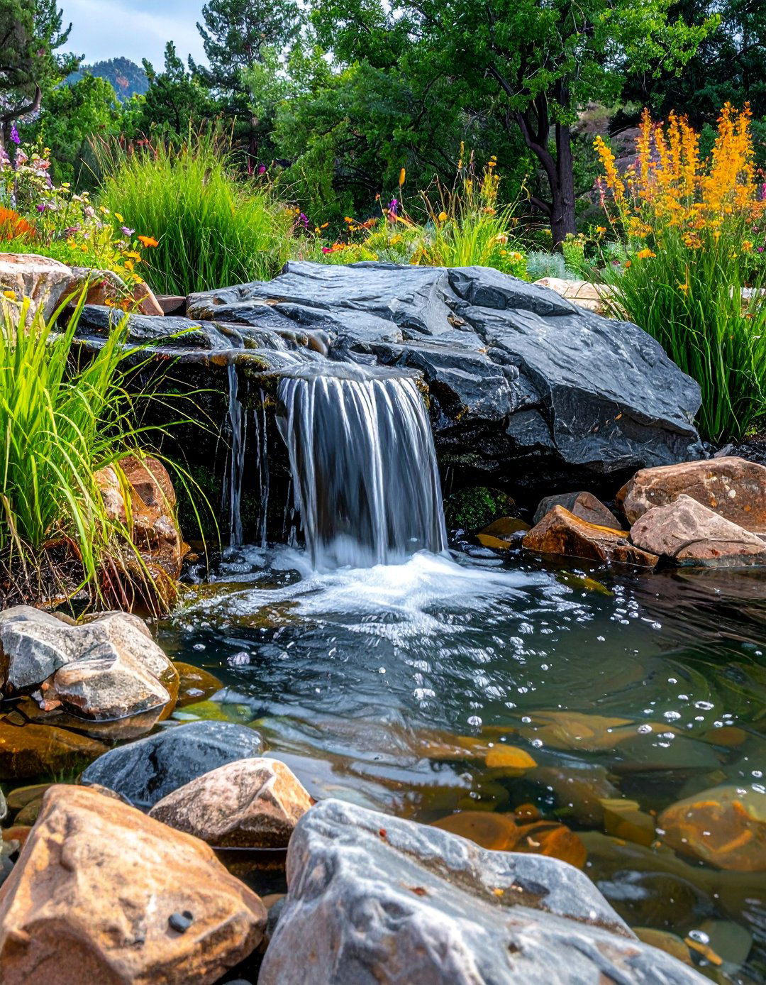 Installing a Bubbling Rock Water Feature - 30 Colorado Landscaping Ideas for a Stunning Yard