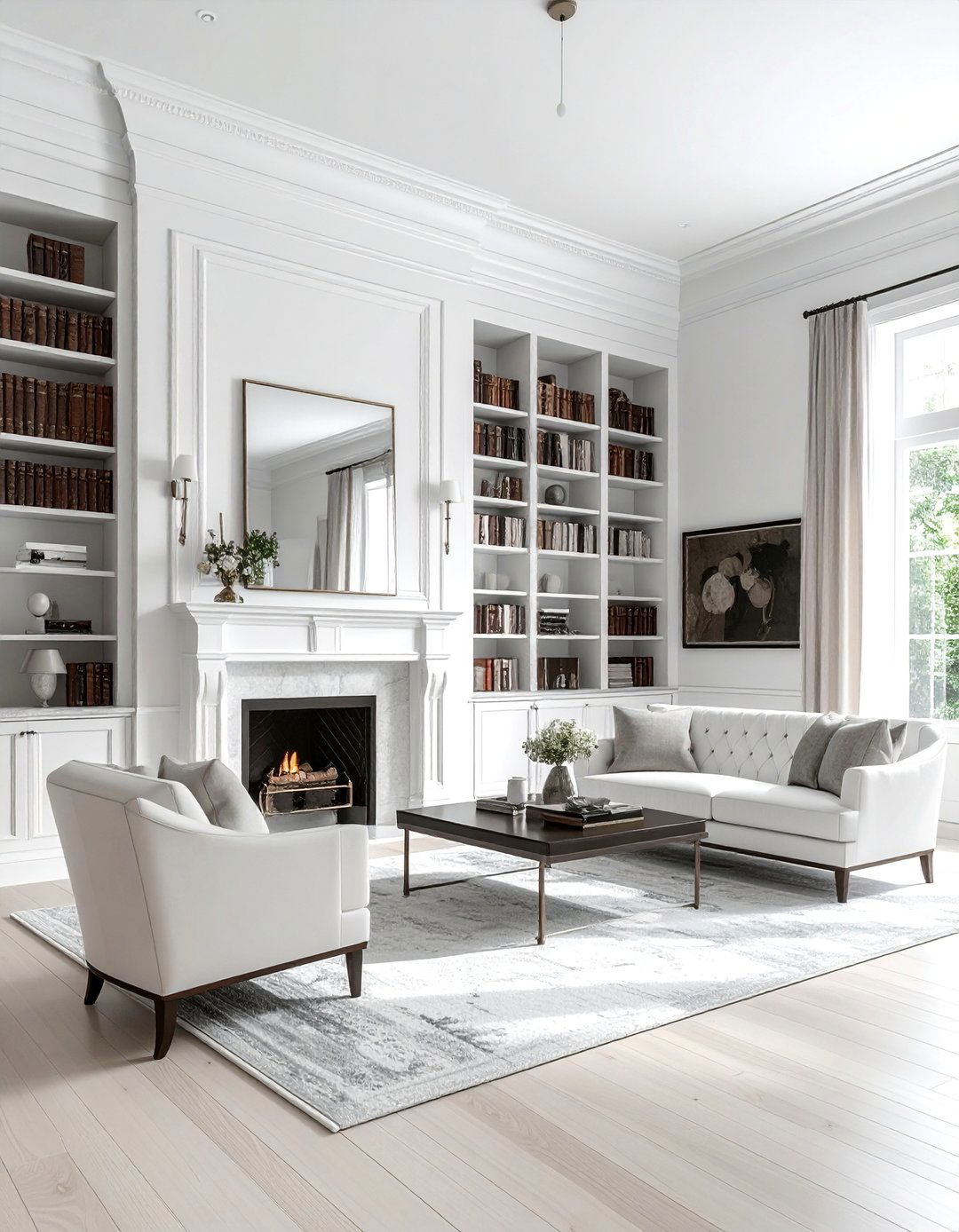 Integrate Built In Bookshelves - 25 Classic Traditional Living Room Design Ideas