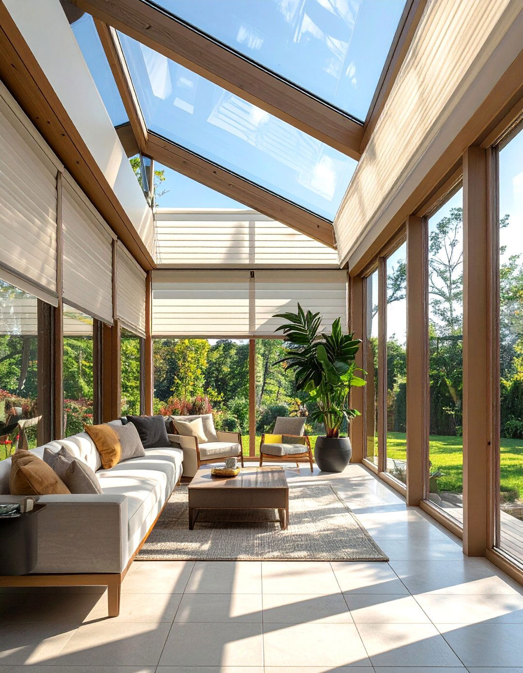 Integrated Blind Systems - 30 Stylish Sunroom Window Ideas for Natural Light