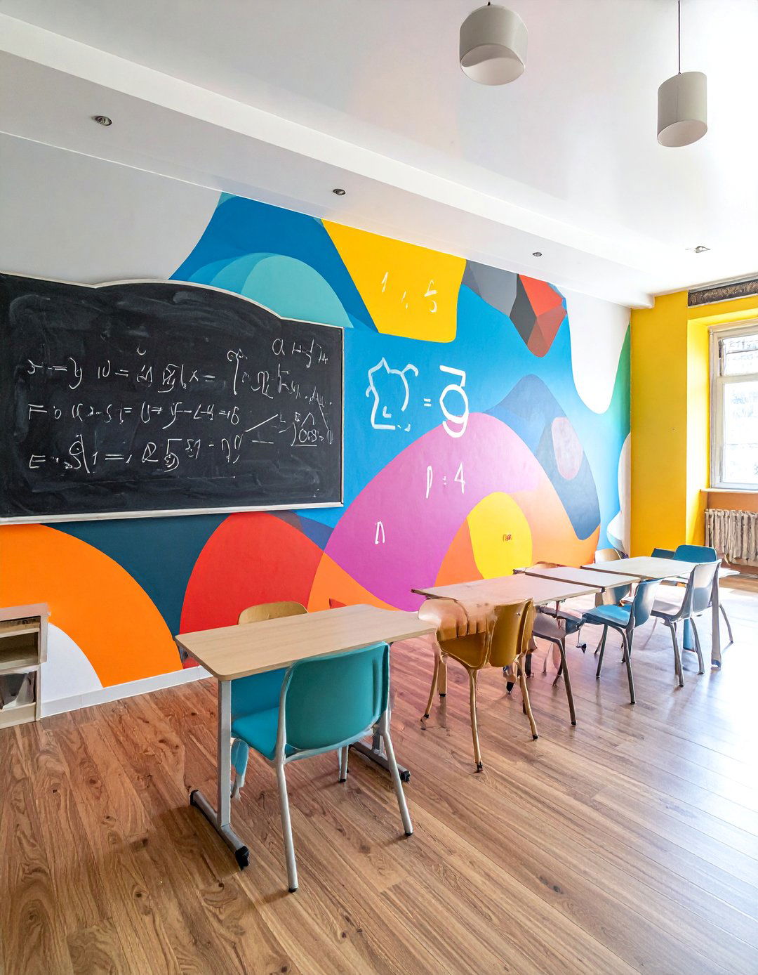 Interactive Math Equation School Mural - 30 Creative School Mural Ideas to Inspire Students