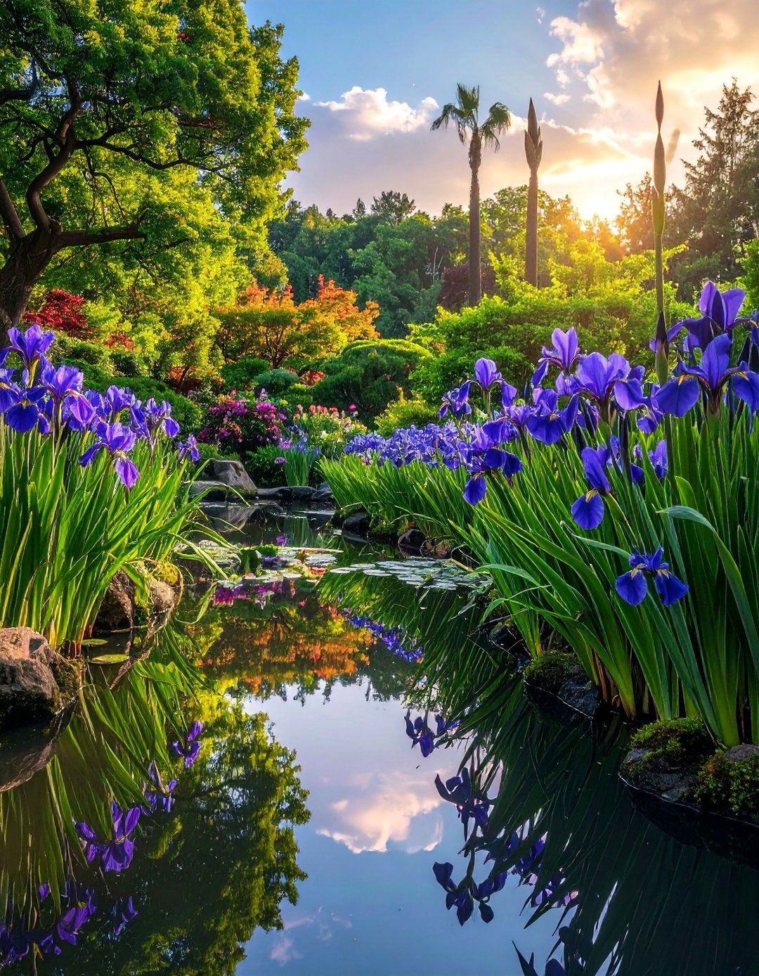 Iris Garden Water Edge - 40 Japanese Garden Ideas for a Serene Outdoor Retreat