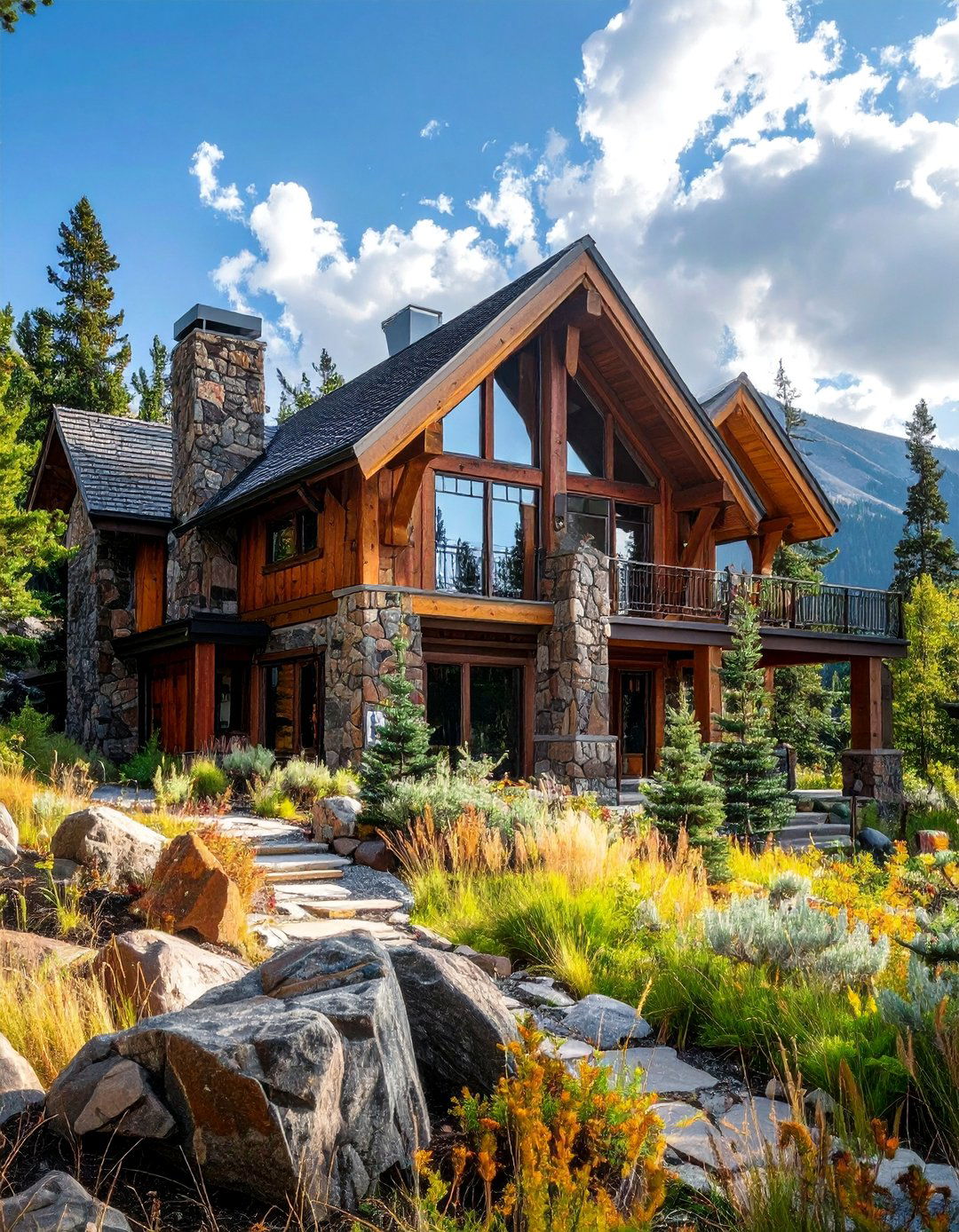 Irregular Stone Pattern Facade - 30 Stunning Stone Exterior Home Ideas for Curb Appeal