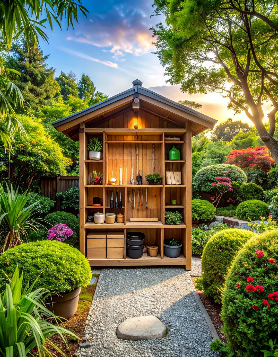 Japanese Garden Tool Storage - 40 Japanese Garden Ideas for a Serene Outdoor Retreat