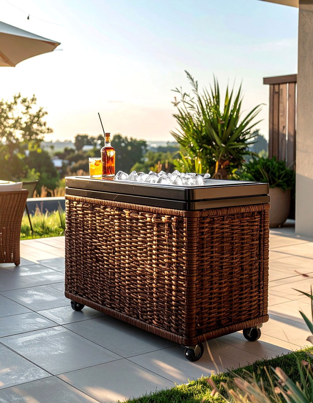 Keter Cooler Bar for a Small Patio - 40 Small Patio Ideas to Maximize Your Outdoor Space