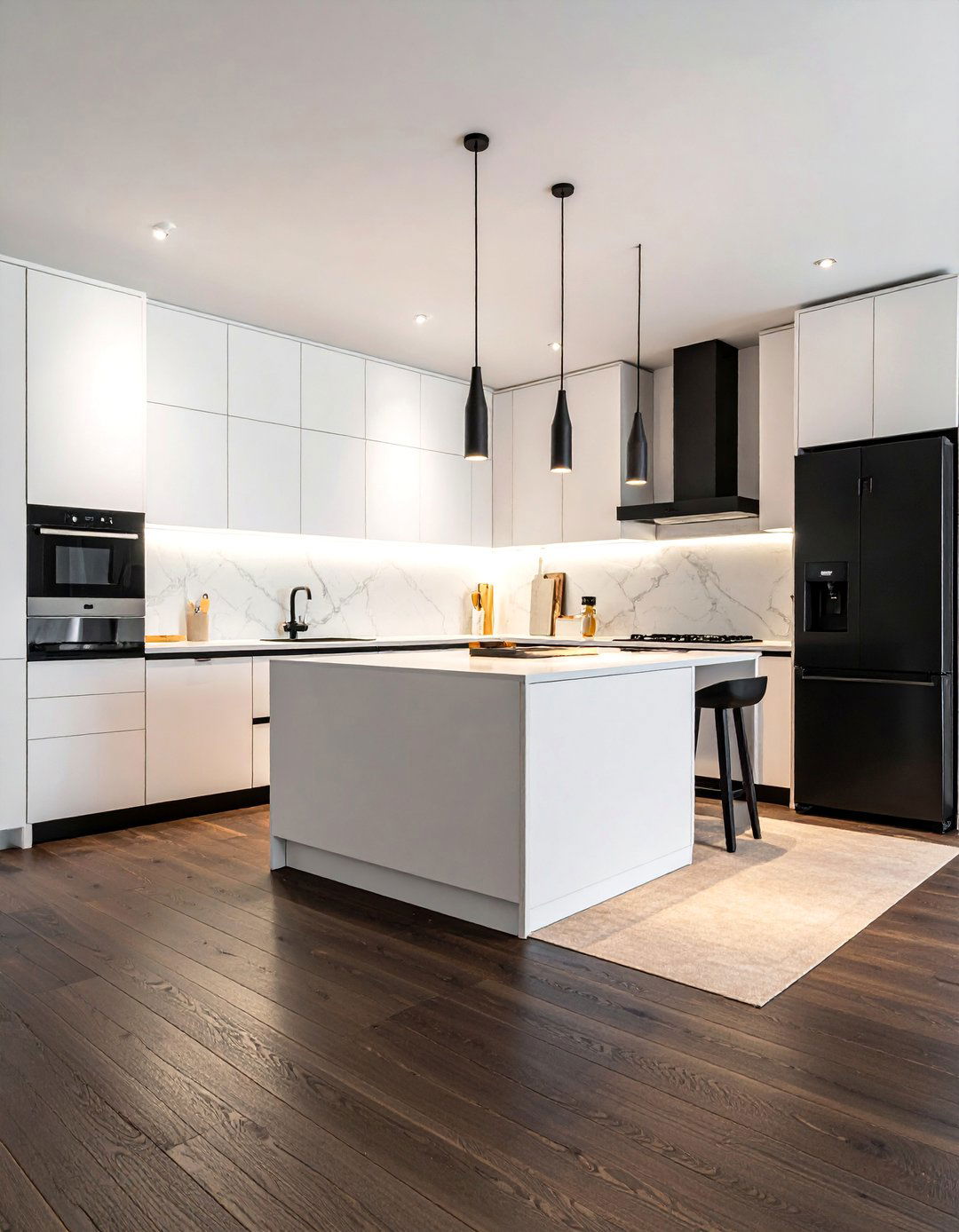 Kitchens With Dark Wood Floors and Black Appliances - 25 Kitchens With Dark Wood Floors for Elegant Spaces