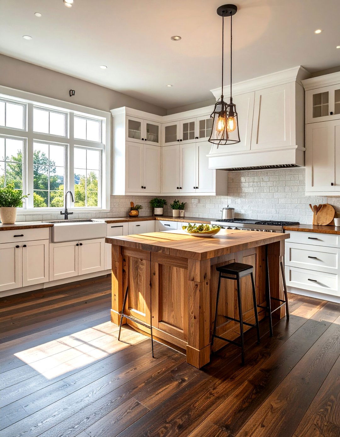 Kitchens With Dark Wood Floors and Butcher Block Countertops - 25 Kitchens With Dark Wood Floors for Elegant Spaces