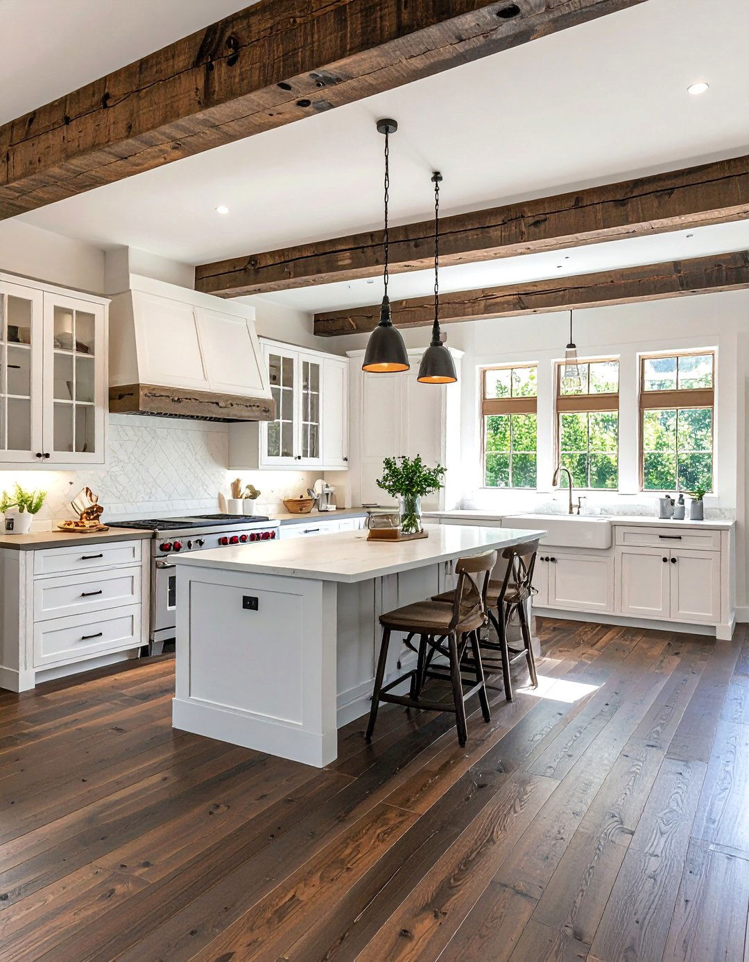 Kitchens With Dark Wood Floors and Exposed Beams - 25 Kitchens With Dark Wood Floors for Elegant Spaces