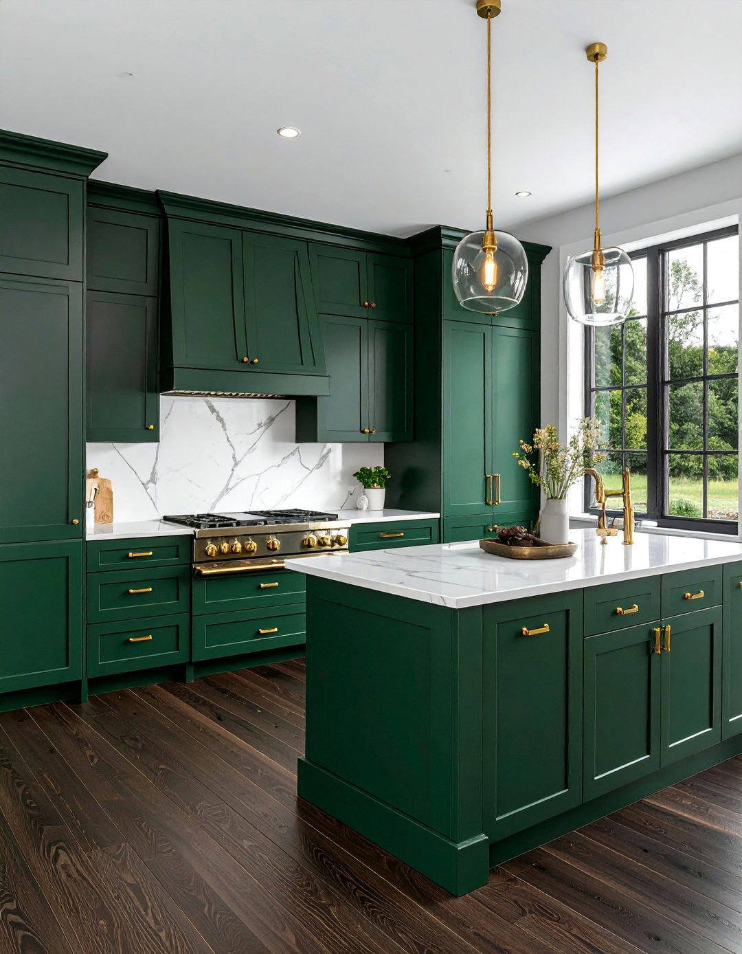 Kitchens With Dark Wood Floors and Gold Hardware - 25 Kitchens With Dark Wood Floors for Elegant Spaces