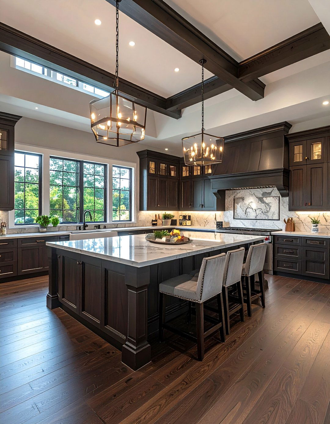 Kitchens With Dark Wood Floors and Vaulted Ceilings - 25 Kitchens With Dark Wood Floors for Elegant Spaces