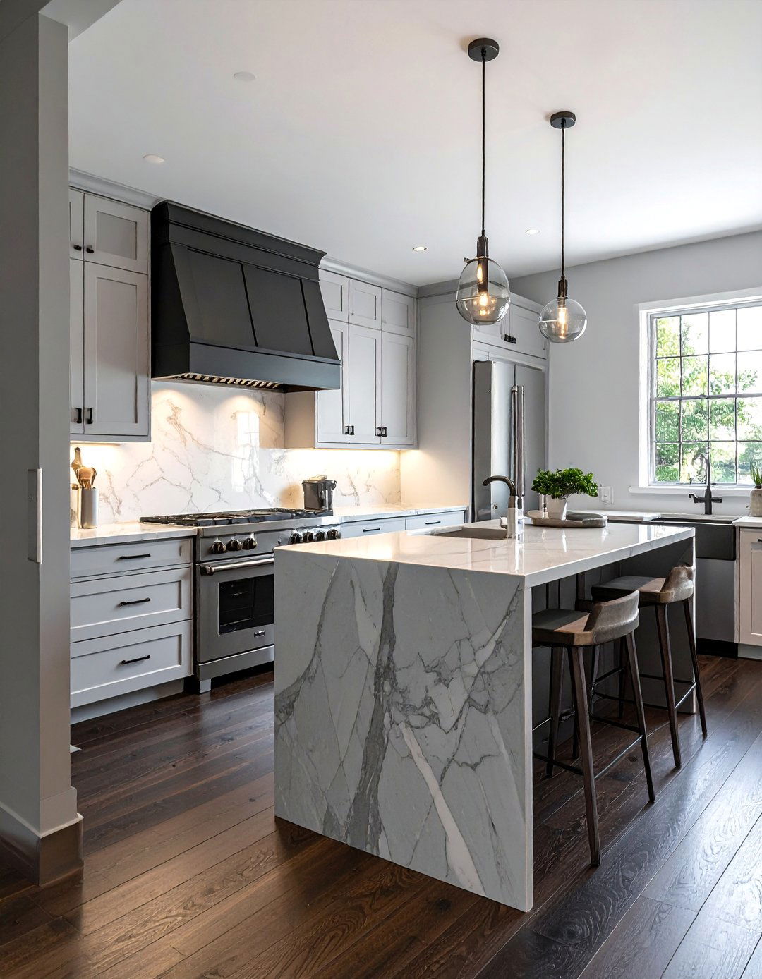 Kitchens With Dark Wood Floors and White Cabinets - 25 Kitchens With Dark Wood Floors for Elegant Spaces