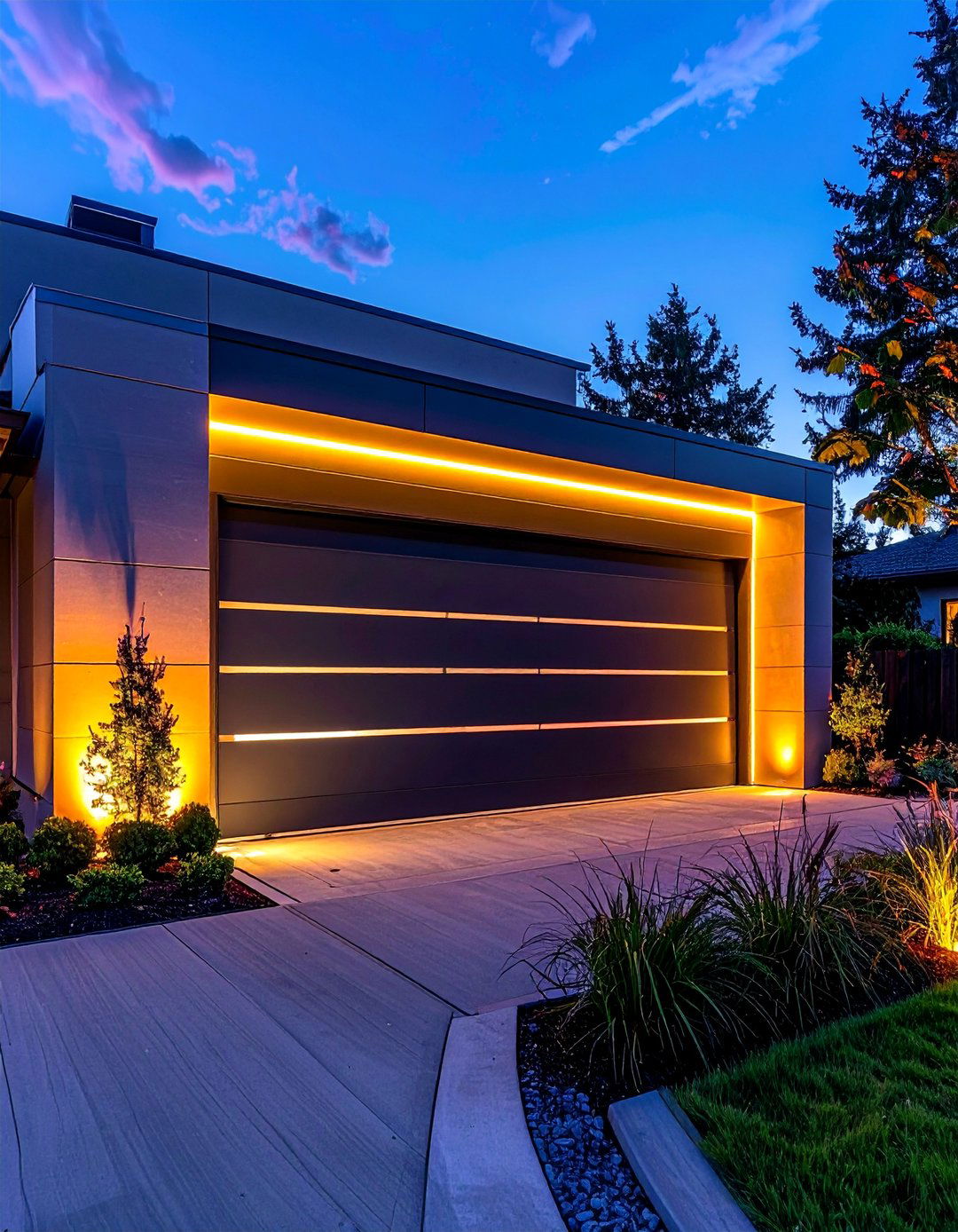 LED Illuminated Modern Sliding Gates - 30 Sliding Gate Design Ideas for Modern Homes