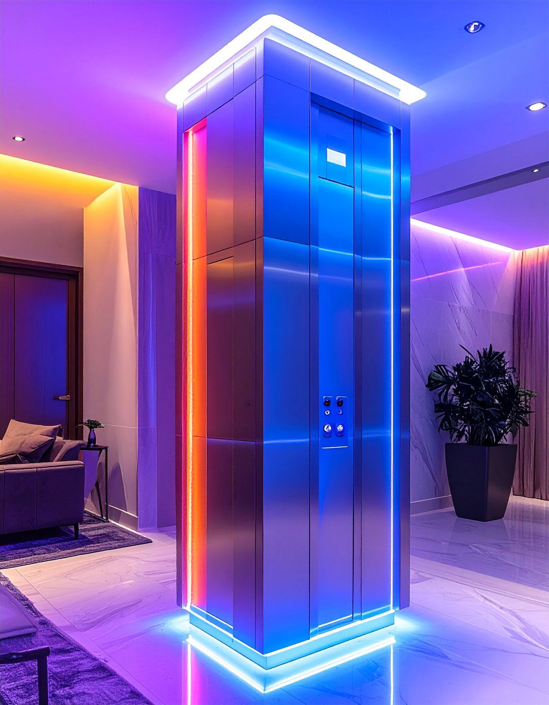 LED Lighting Systems - 25 Elevator Design Ideas for Modern Homes
