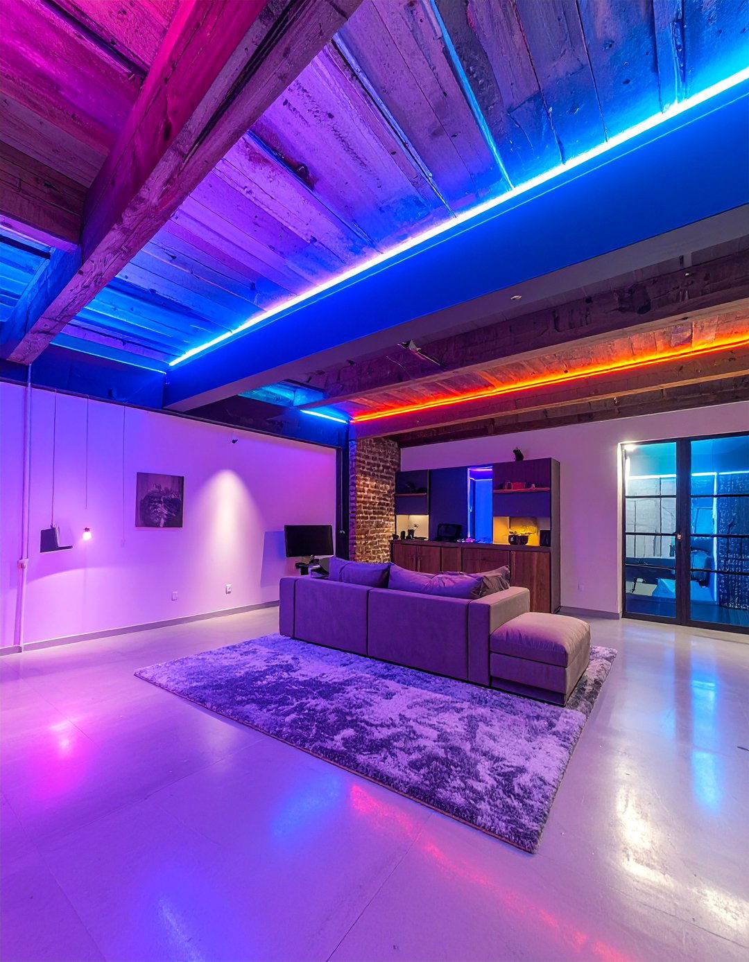 LED Strip Integration - 25 Exposed Basement Ceiling Ideas for Industrial Style