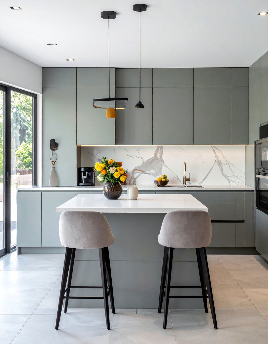 Large Format Tile Backsplashes - 40 Modern Kitchen Ideas for a Sleek and Functional Space