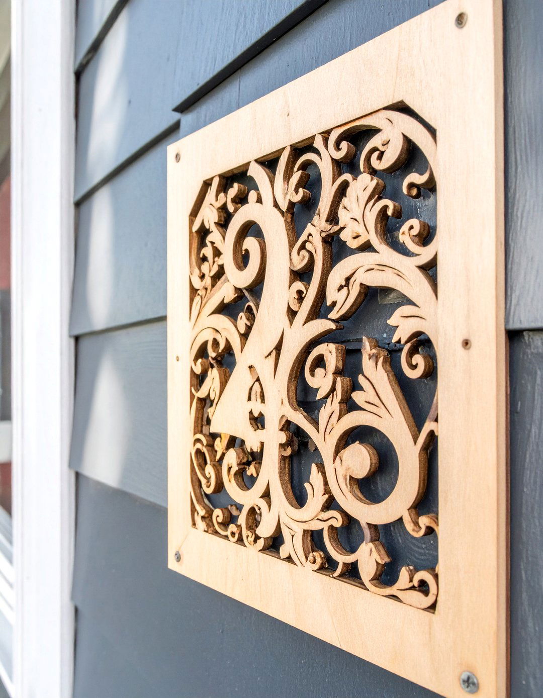 Laser Cut Wooden House Number Sign - 40 House Number Ideas for Curb Appeal
