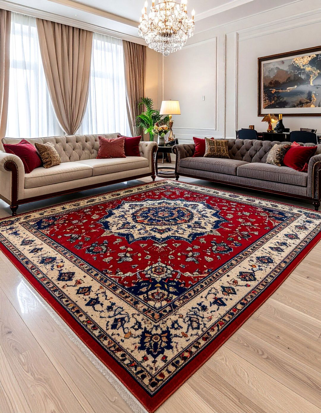 Layer with an Ornate Persian or Oriental Rug - 25 Classic Traditional Living Room Design Ideas