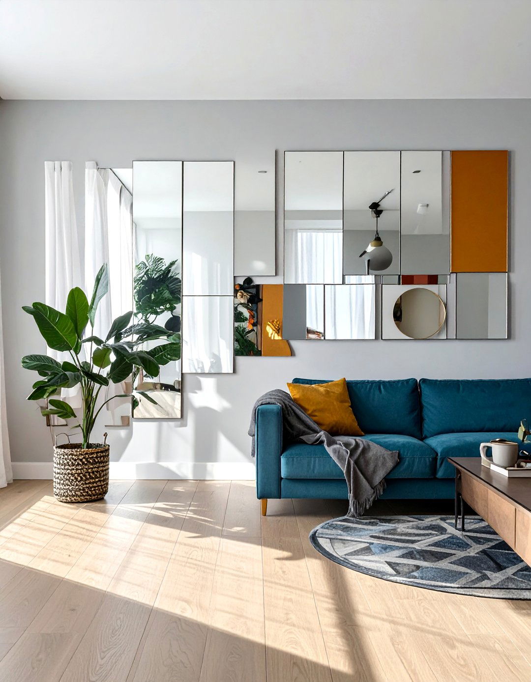 Layered Dimensional Wall - 30 Mirror Gallery Wall Ideas to Elevate Your Decor