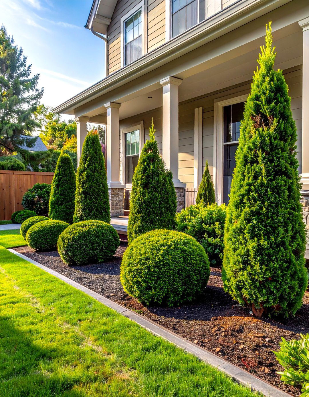 Layered Foundation Planting with Boxwood Shrubs - 20 Front Yard Boxwood Shrubs for Elegant Landscaping