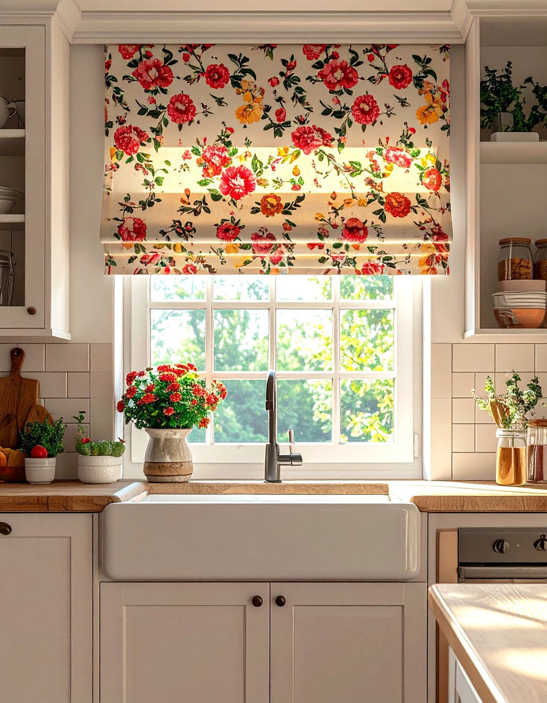Layered Kitchen Valance with Cafe Curtains - 20 Kitchen Valance Ideas for a Stylish and Functional Space
