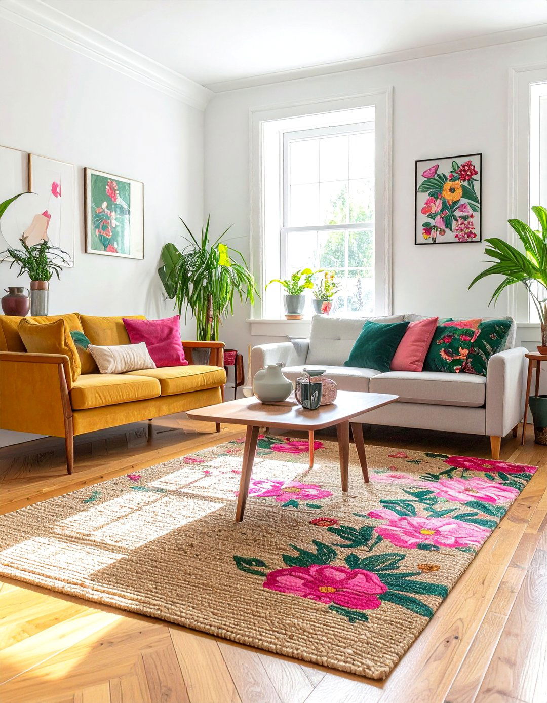 Layered Rugs over a Sisal Base in a Preppy Room - 30 Preppy Room Ideas for a Chic and Timeless Look